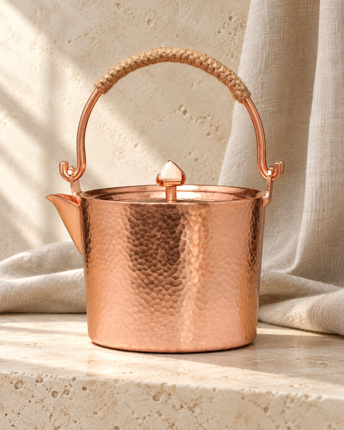 pure red copper handmade copper kettle pure copper kettle 1 in a warm editorial setting