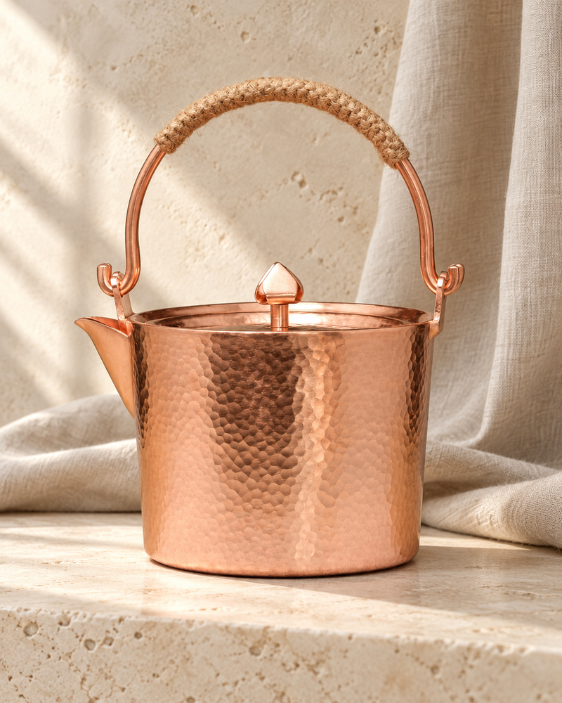 pure red copper handmade copper kettle pure copper kettle 1 in a warm editorial setting